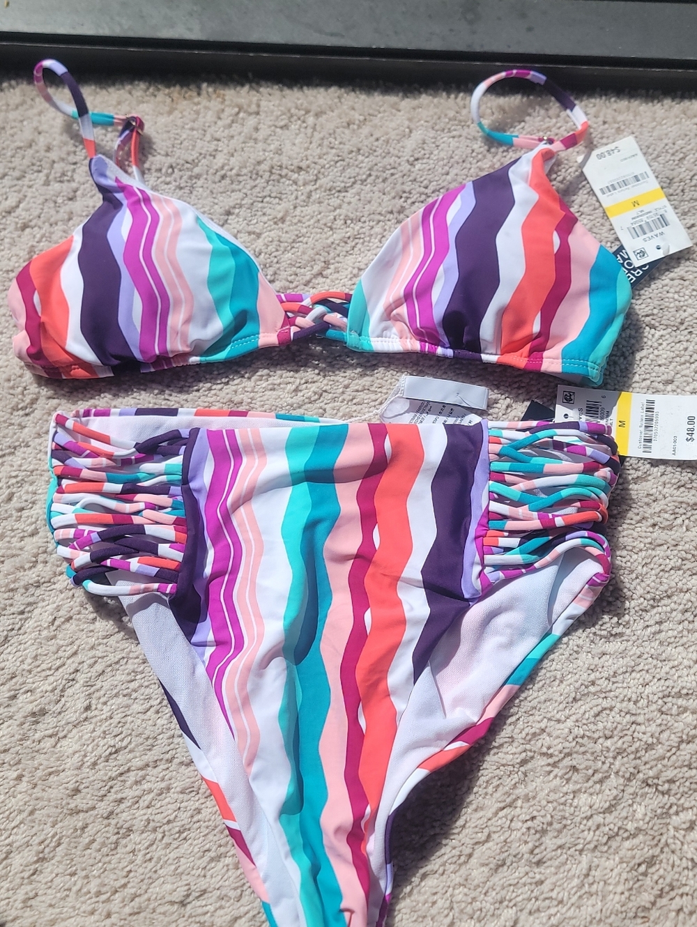 Colorful Striped Two-Piece Bikini